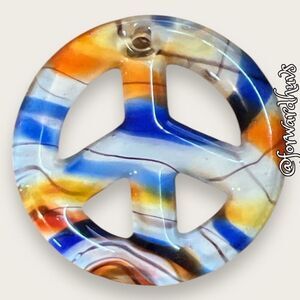 Bundle Sale 3 for $15 | Vibrant Colorful Glass Peace Pendant